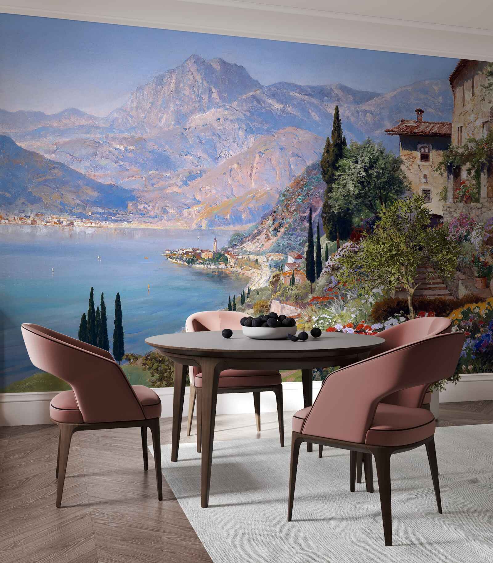 Fotobehang Mediterraan landschap in kleuren