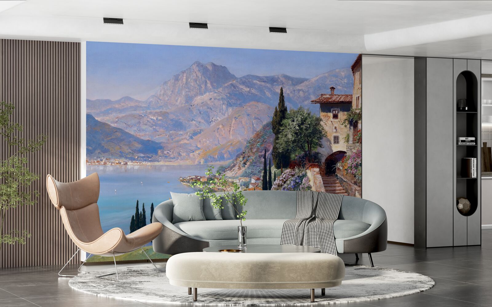 Fotobehang Mediterraan landschap in kleuren