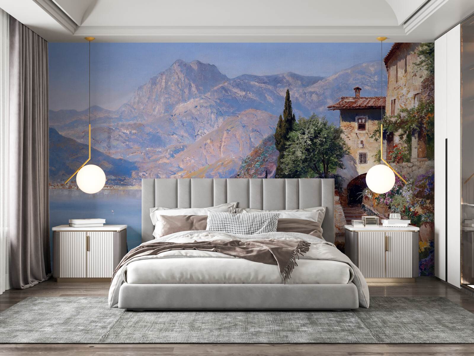 Fotobehang Mediterraan landschap in kleuren