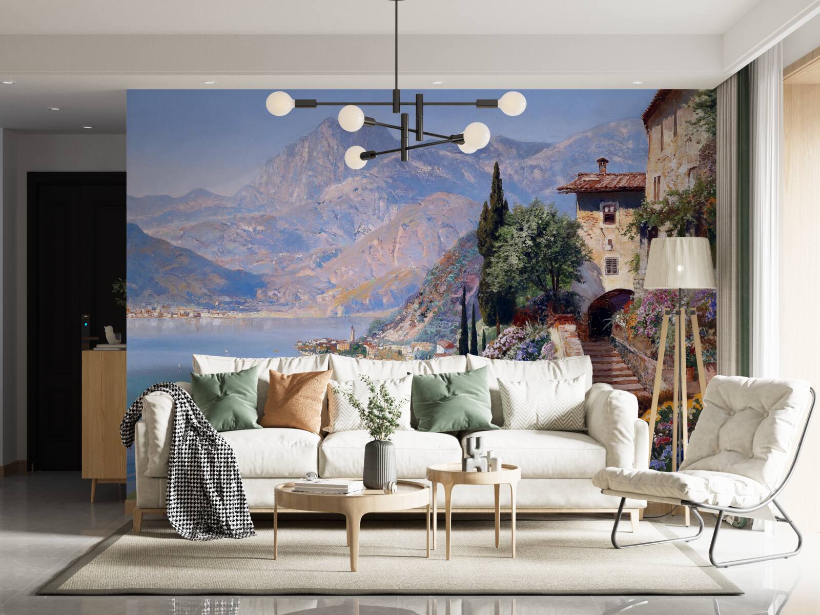 Fotobehang Mediterraan landschap in kleuren