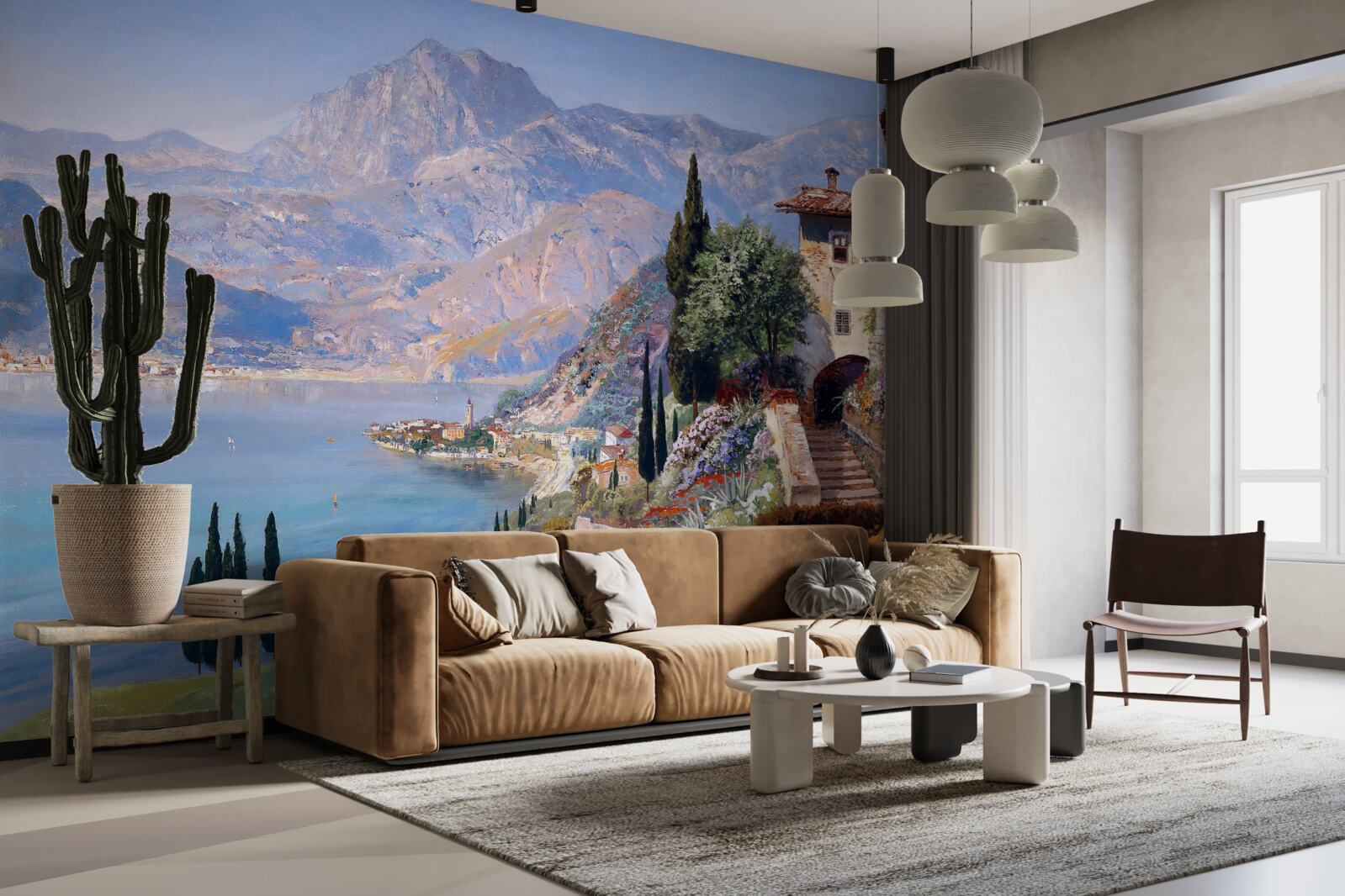 Fotobehang Mediterraan landschap in kleuren