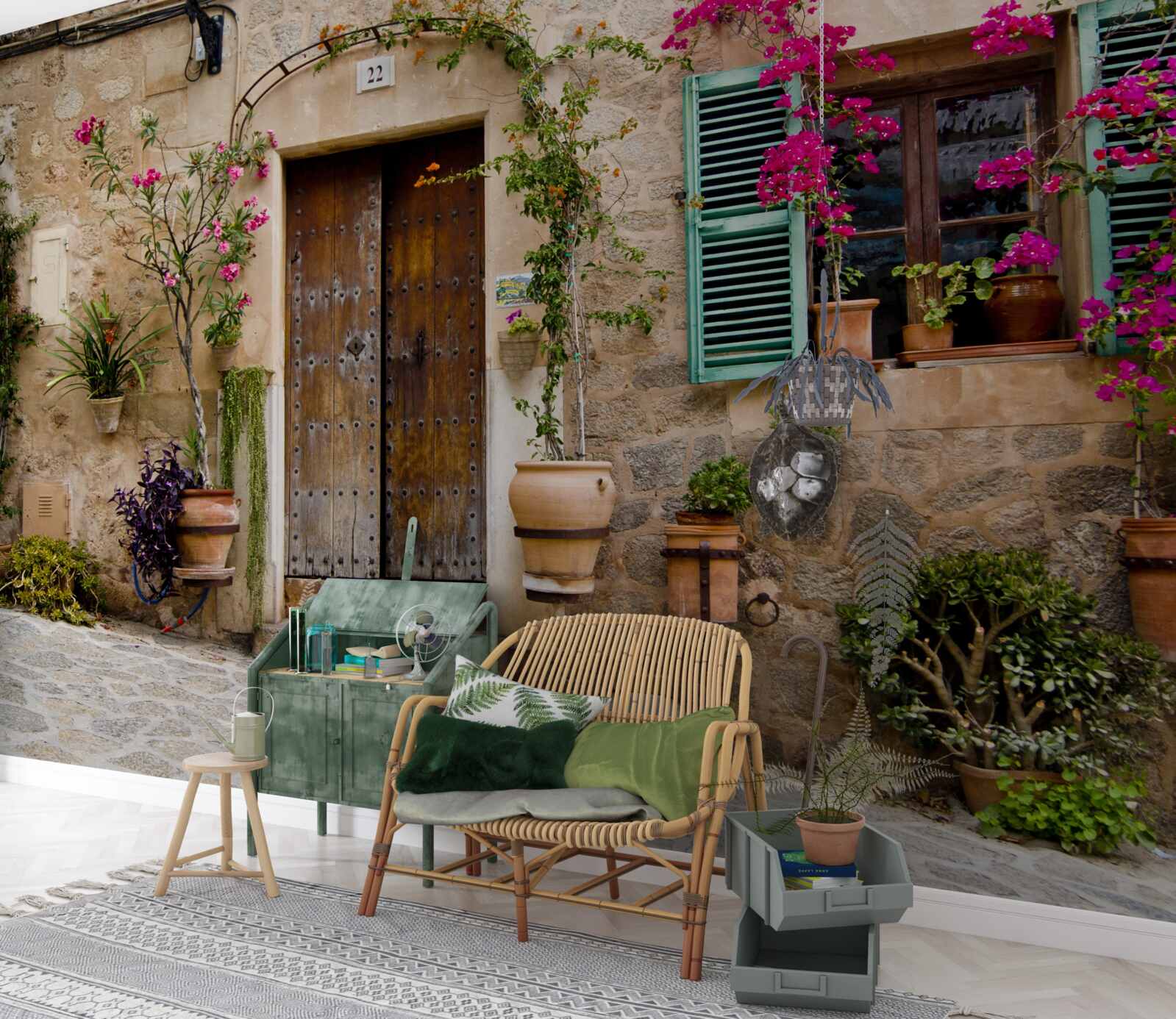 Fotobehang historische plant plat