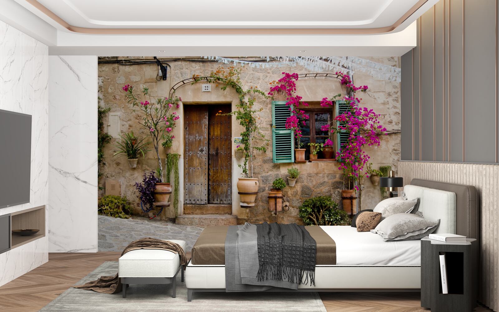 Fotobehang historische plant plat