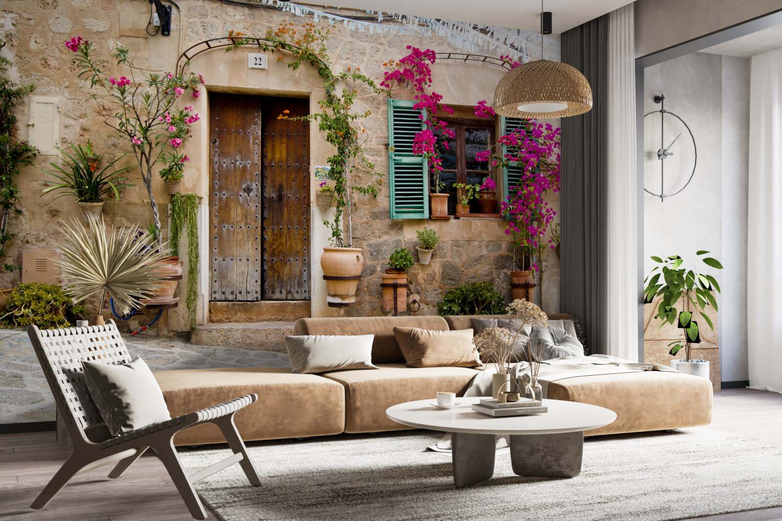 Fotobehang historische plant plat