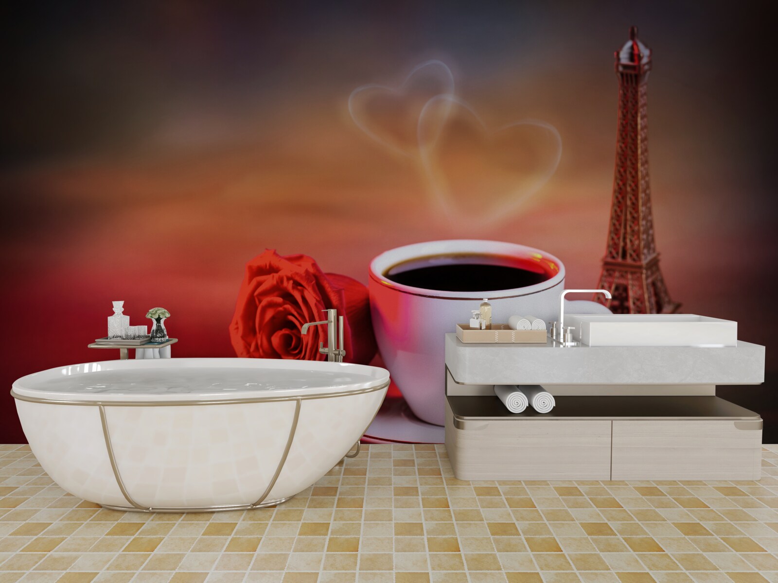 Fotobehang de romantiek van de franse ochtend