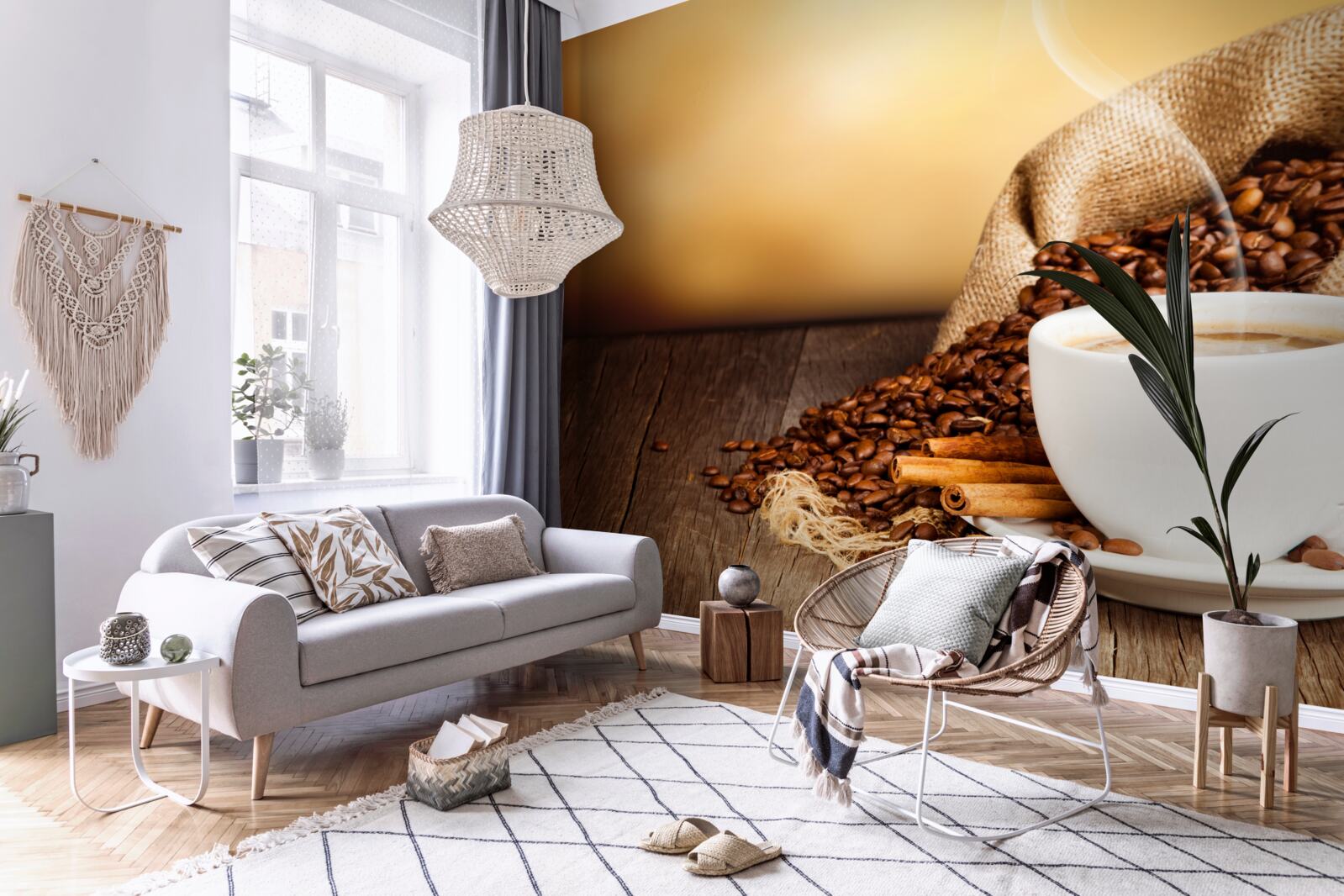 Fotobehang een kop energieke, aromatische koffie