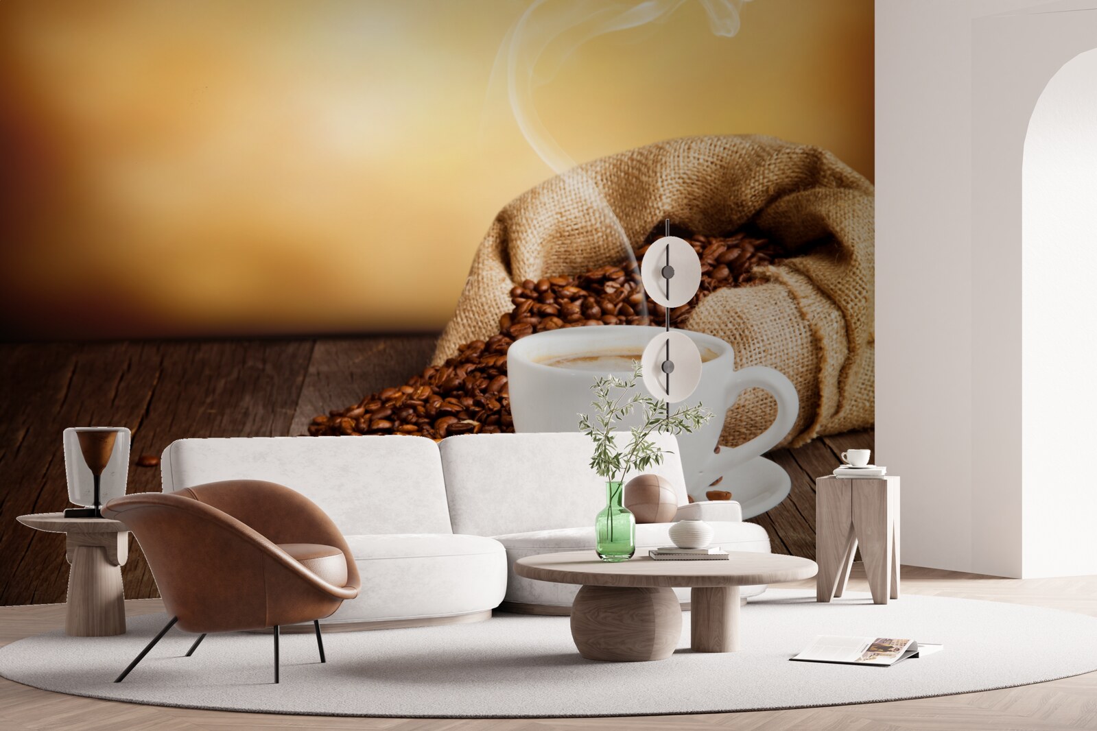 Fotobehang een kop energieke, aromatische koffie