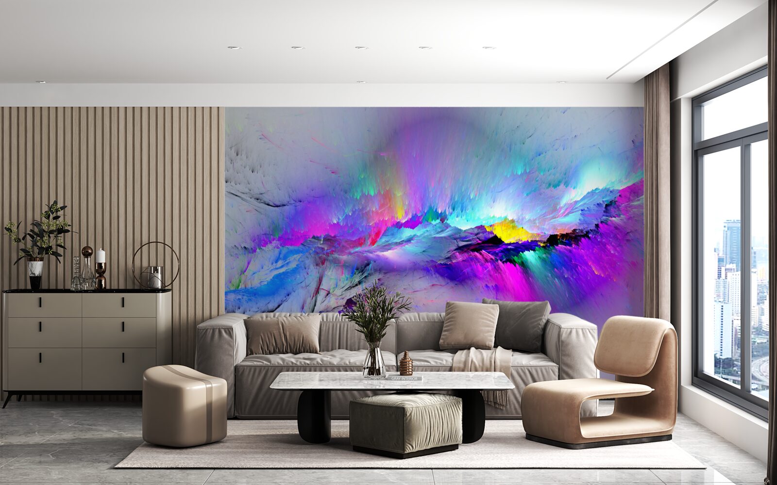 Fotobehang aurora borealis boven de zuidpool