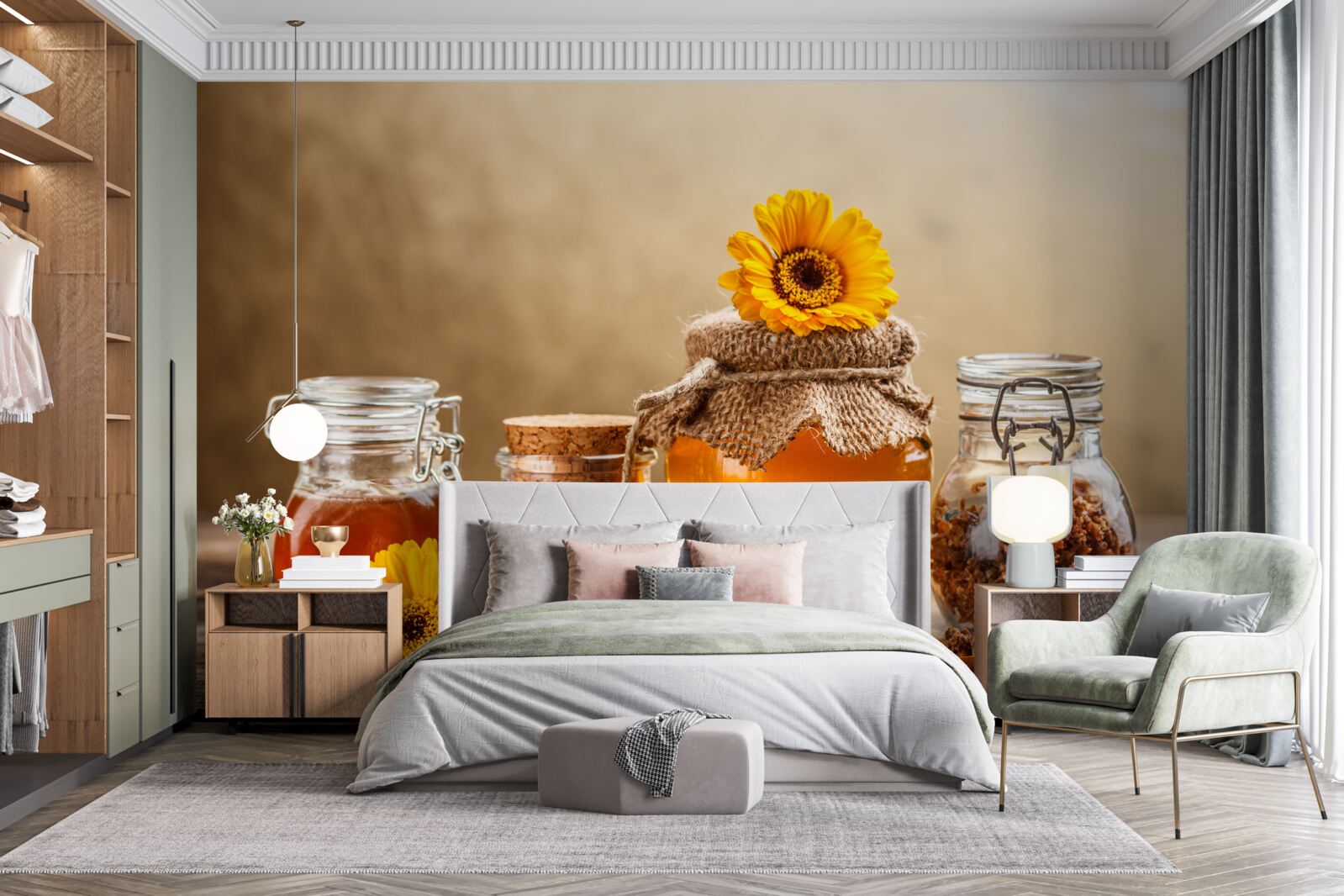 Fotobehang heerlijke bijenproducten