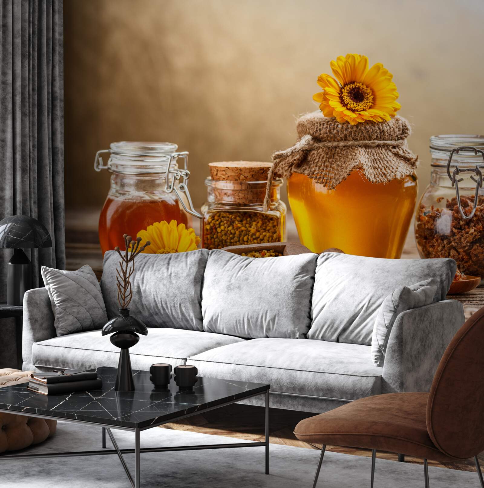 Fotobehang heerlijke bijenproducten