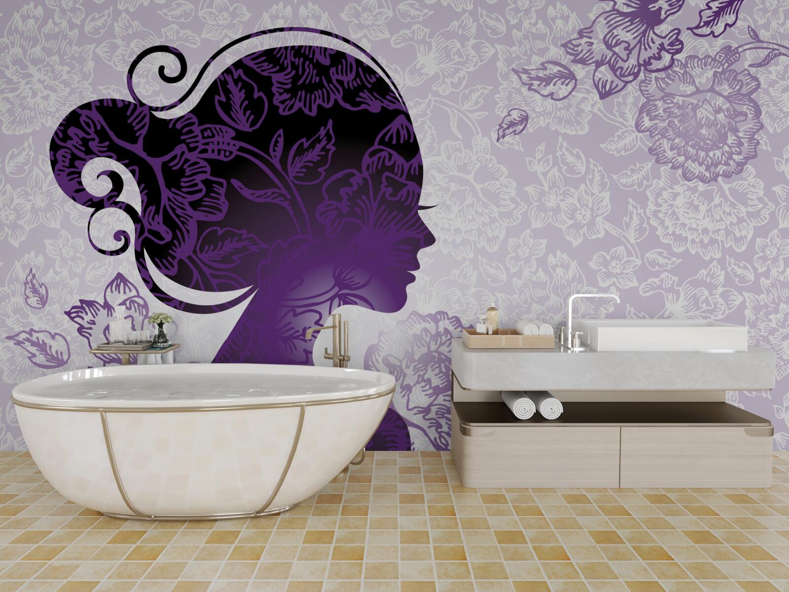 Fotobehang het beeld van het meisje is dubbelzinnig