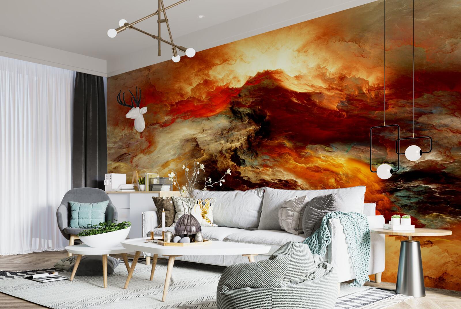 Fotobehang een wervelwind in de rotsachtige wildernis