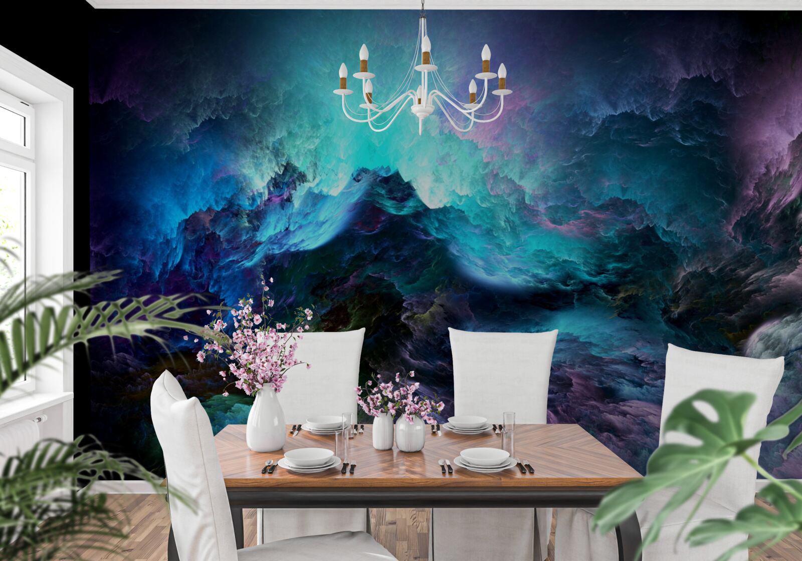 Fotobehang nachtelijke stormwolken