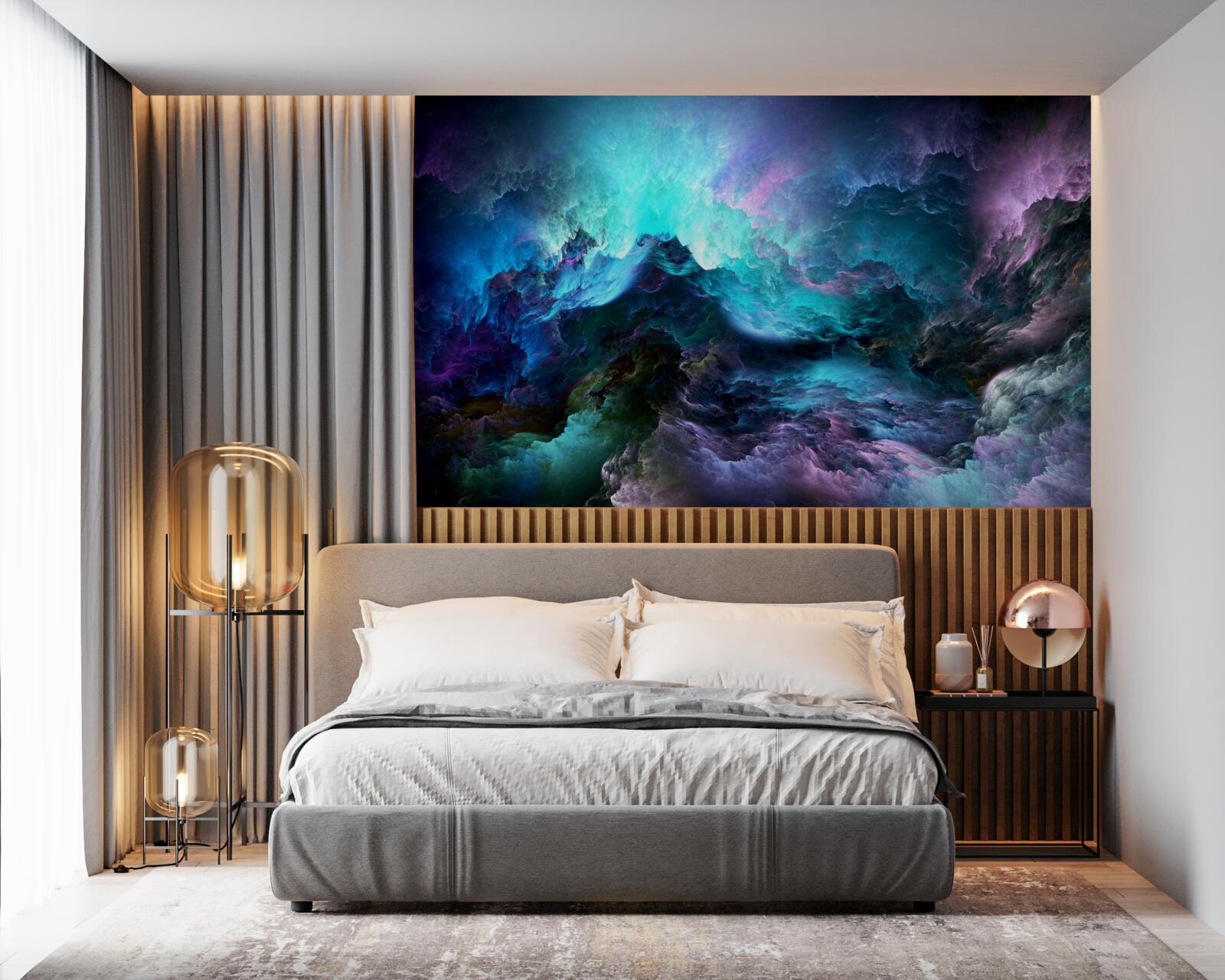 Fotobehang nachtelijke stormwolken