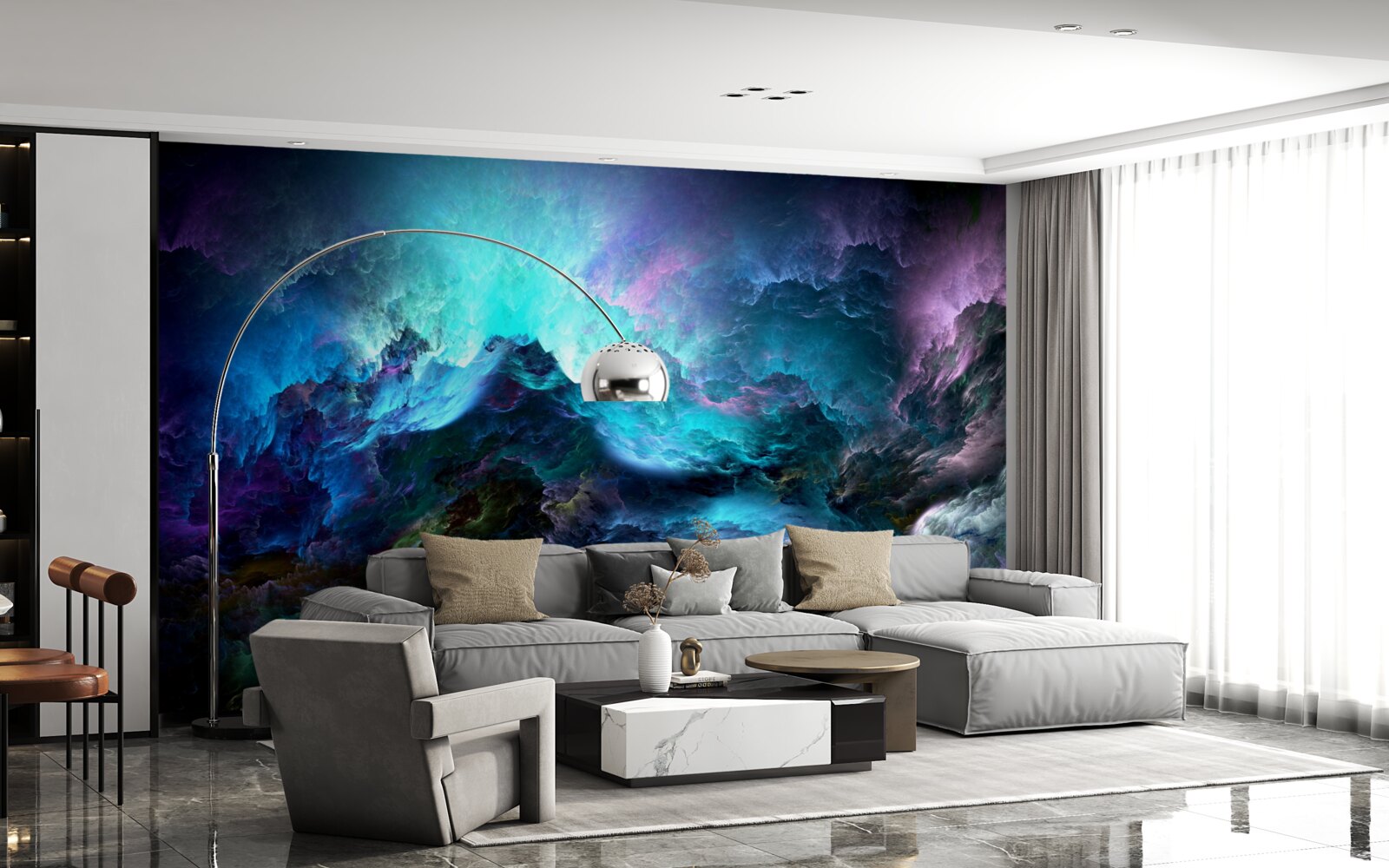 Fotobehang nachtelijke stormwolken