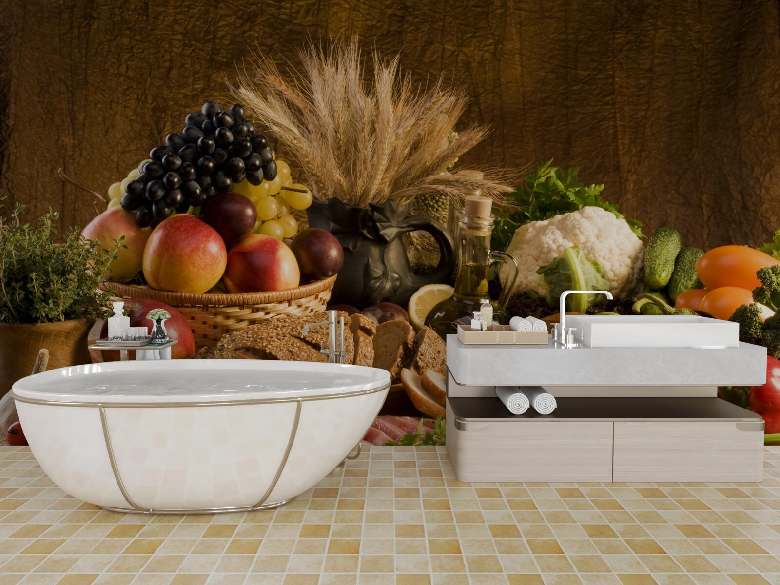 Fotobehang een elegant gedekte tafel