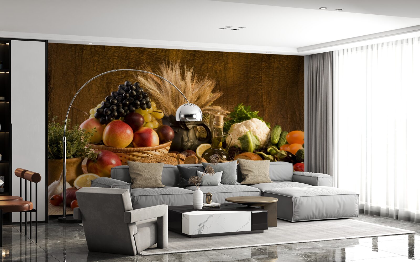 Fotobehang een elegant gedekte tafel