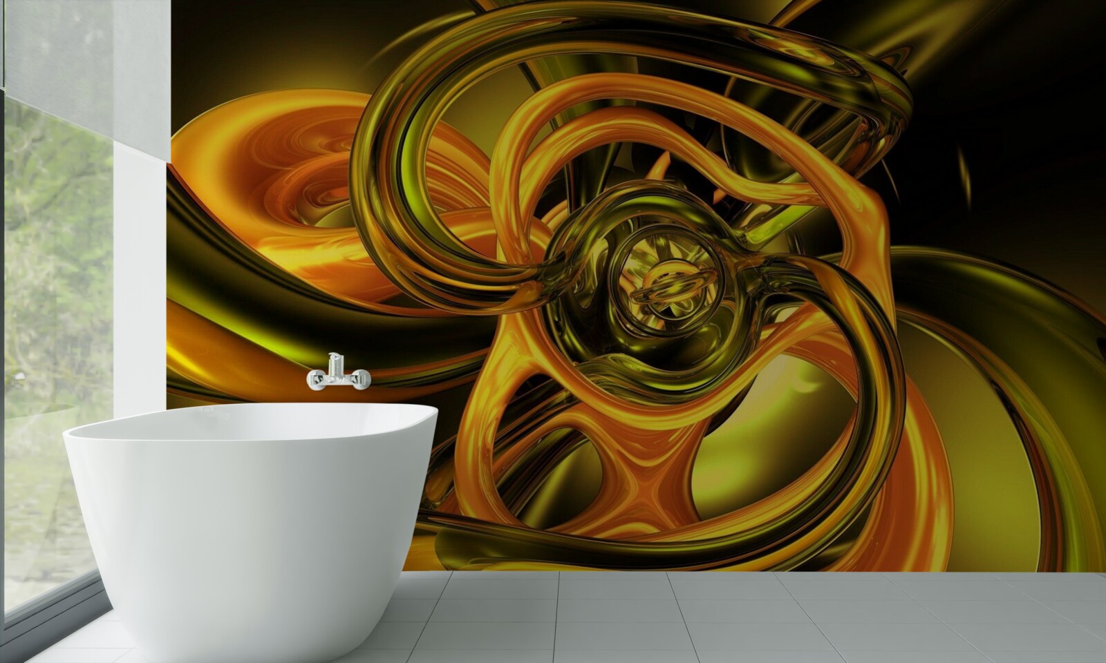 Fotobehang gesloten lijnen met vloeiende contouren