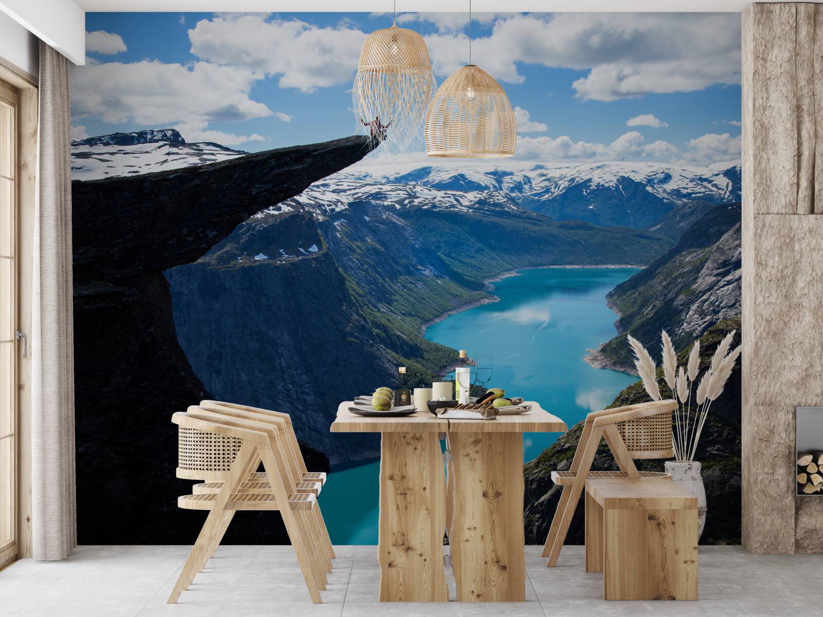 Fotobehang de top verheft zich majestueus boven de afgrond