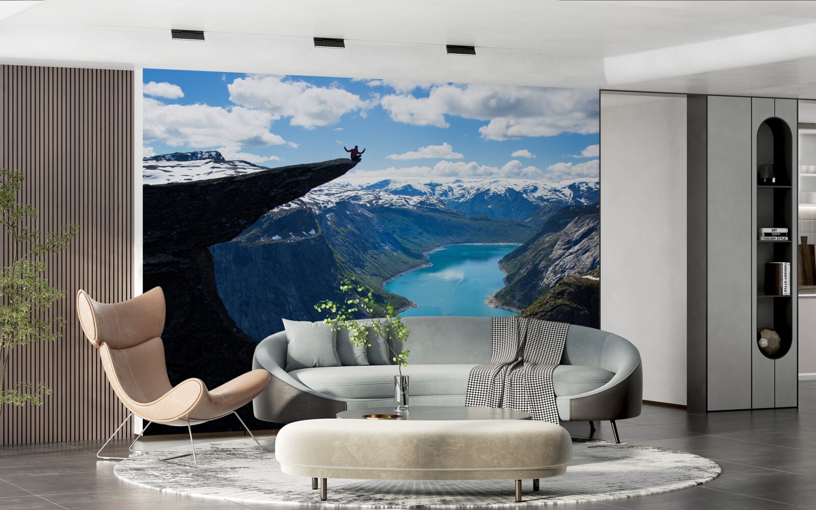 Fotobehang de top verheft zich majestueus boven de afgrond