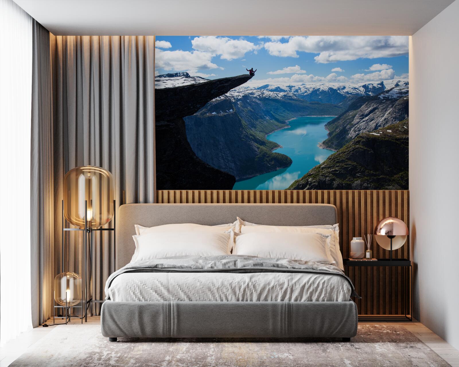 Fotobehang de top verheft zich majestueus boven de afgrond