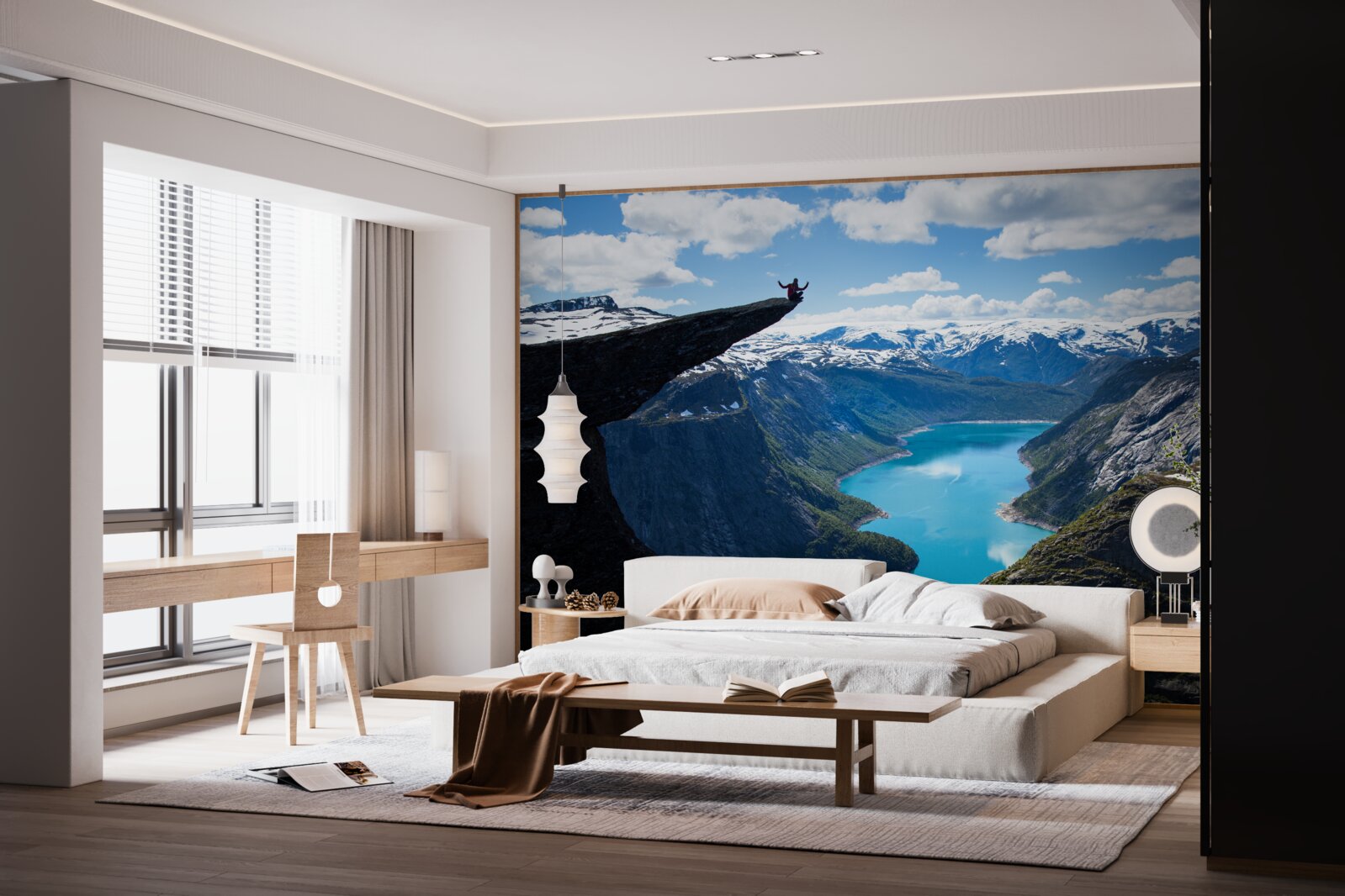 Fotobehang de top verheft zich majestueus boven de afgrond