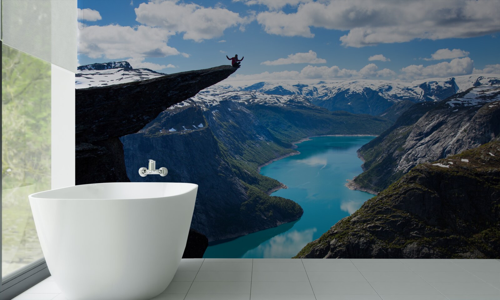 Fotobehang de top verheft zich majestueus boven de afgrond