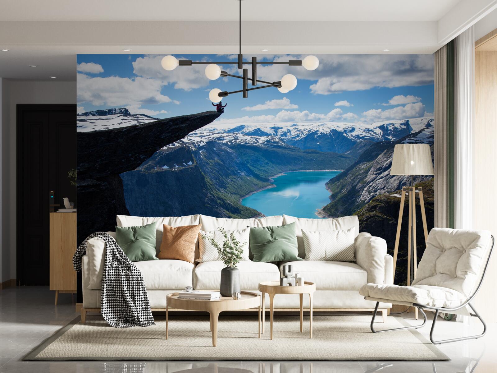 Fotobehang de top verheft zich majestueus boven de afgrond