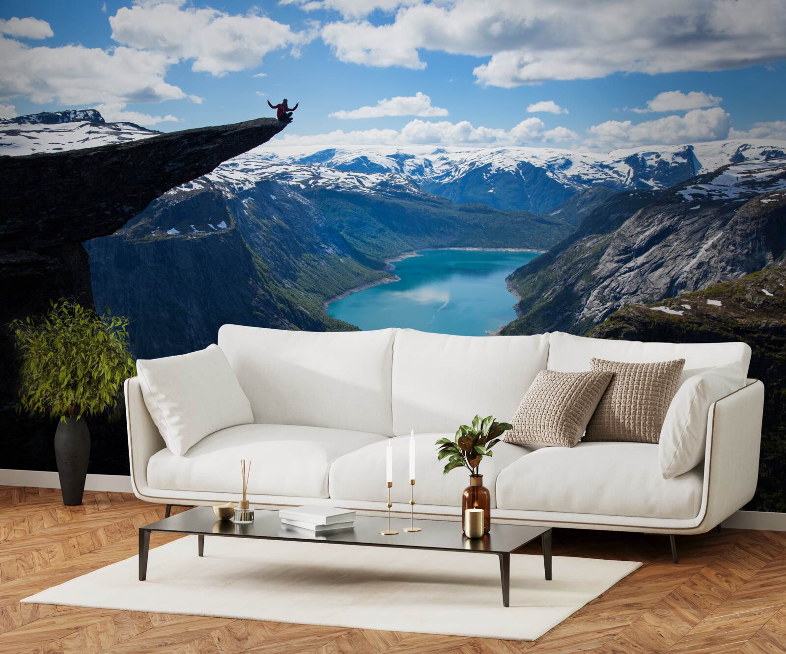 Fotobehang de top verheft zich majestueus boven de afgrond