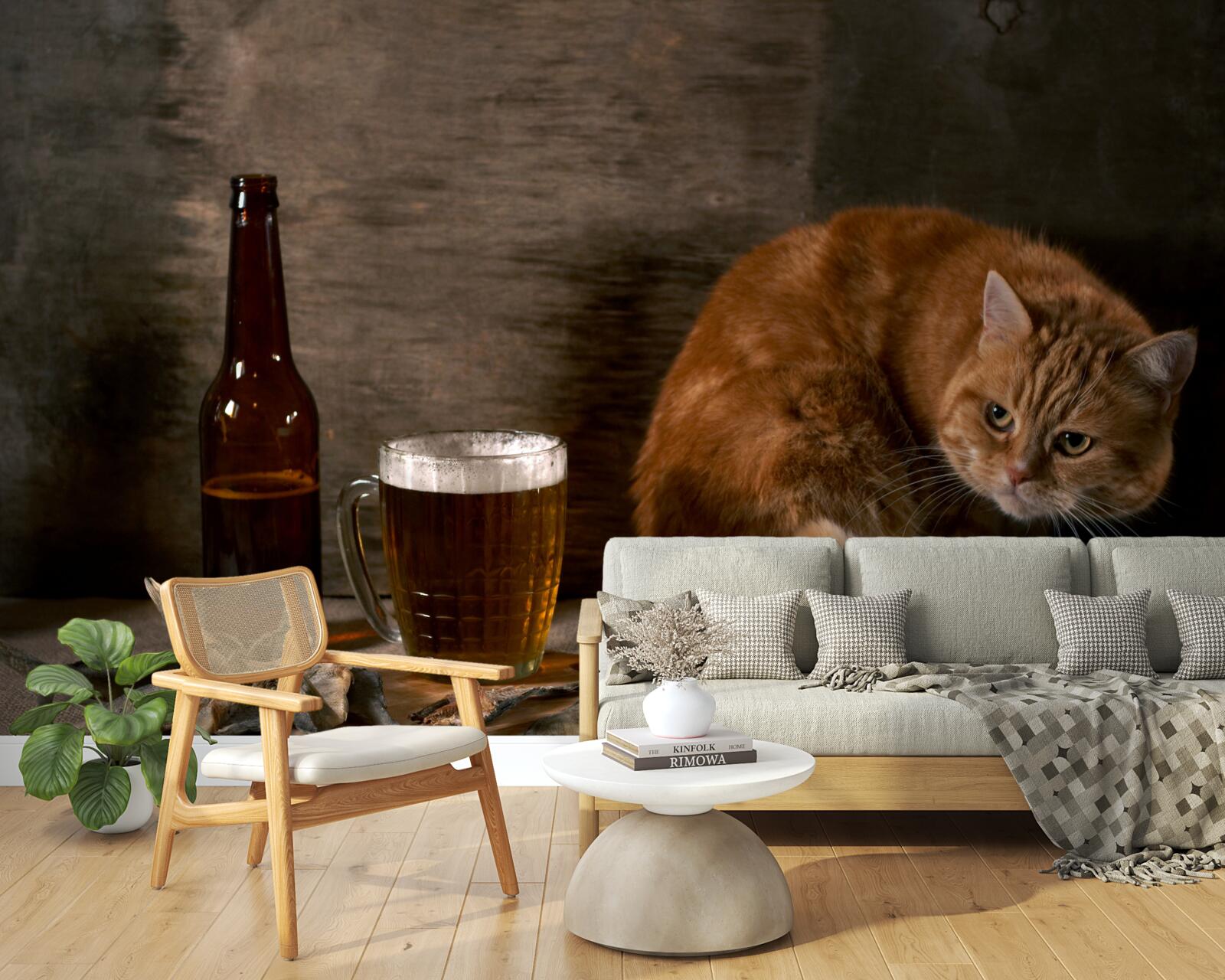 Fotobehang aas voor huisdieren en zeedieren met rode vacht