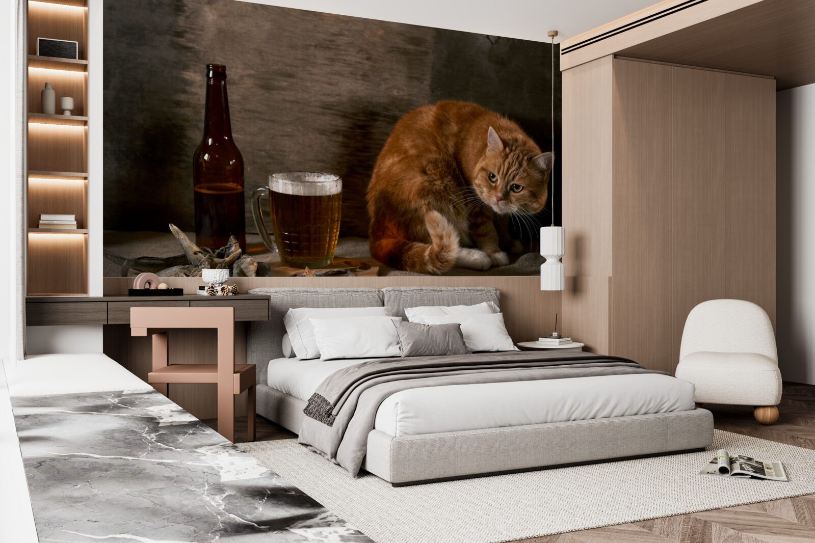 Fotobehang aas voor huisdieren en zeedieren met rode vacht