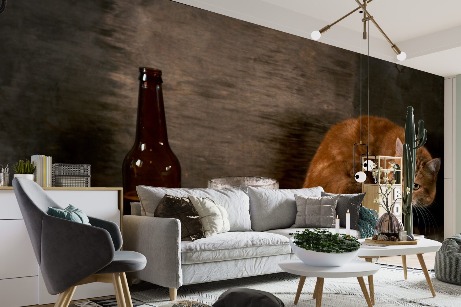 Fotobehang aas voor huisdieren en zeedieren met rode vacht