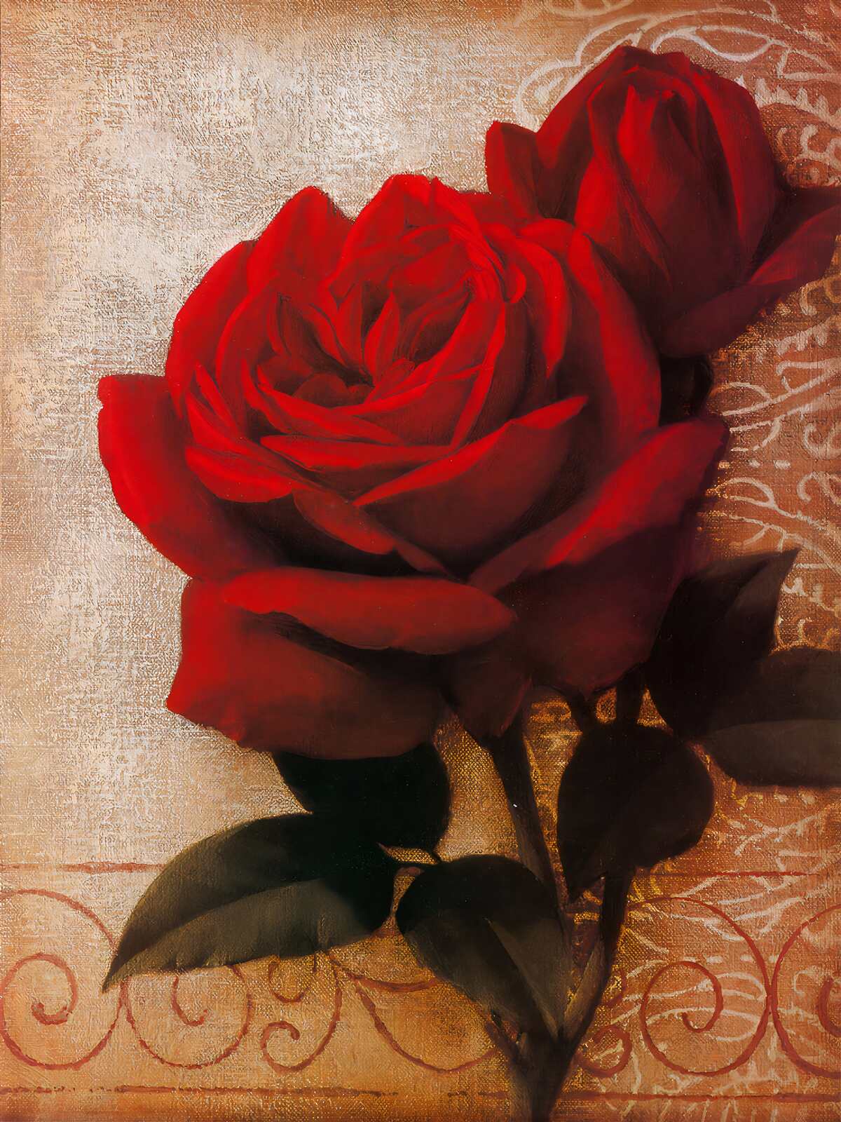 Fotobehang de koningin van de rozen in het rood