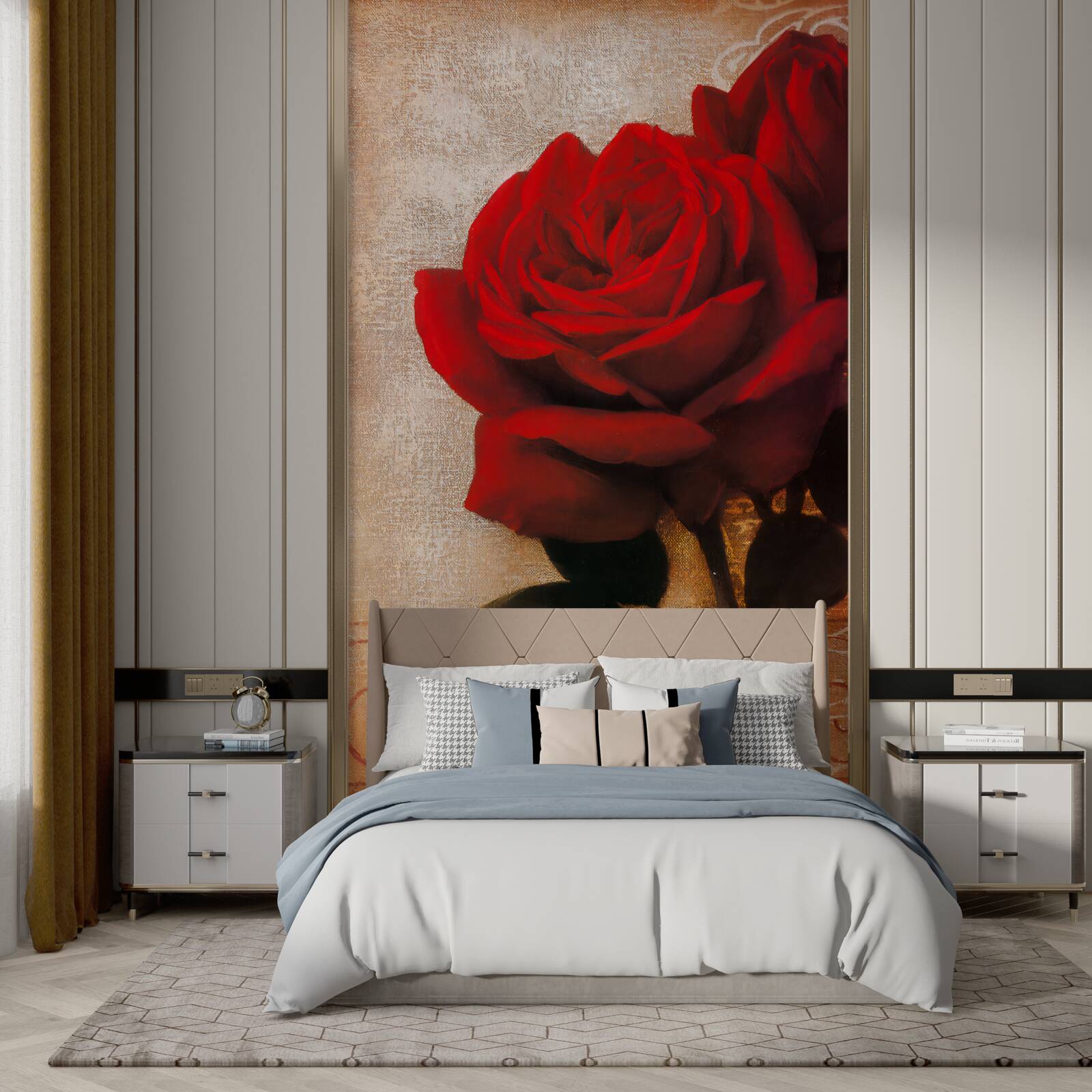 Fotobehang de koningin van de rozen in het rood