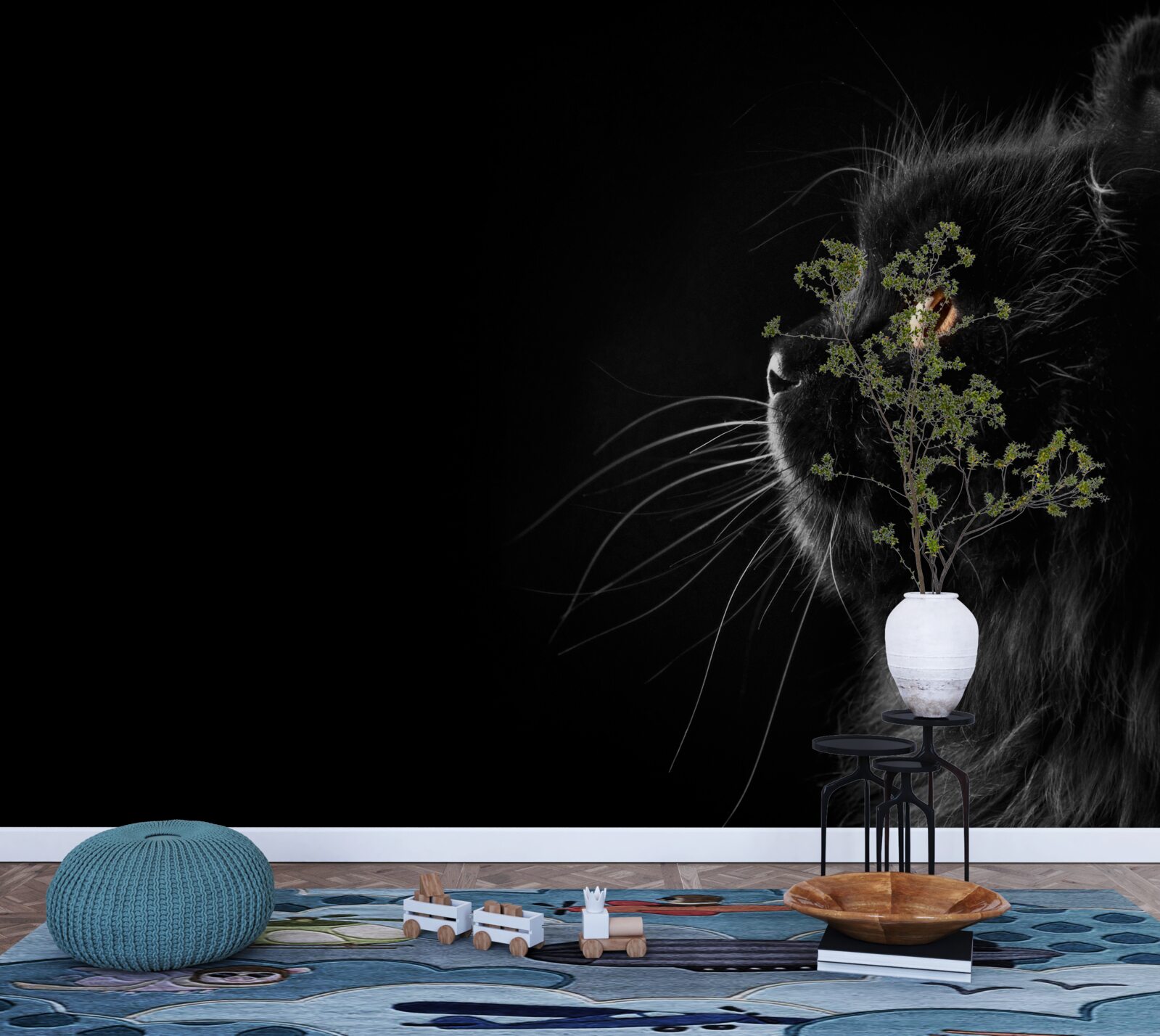 Fotobehang goudogige zwarte kat