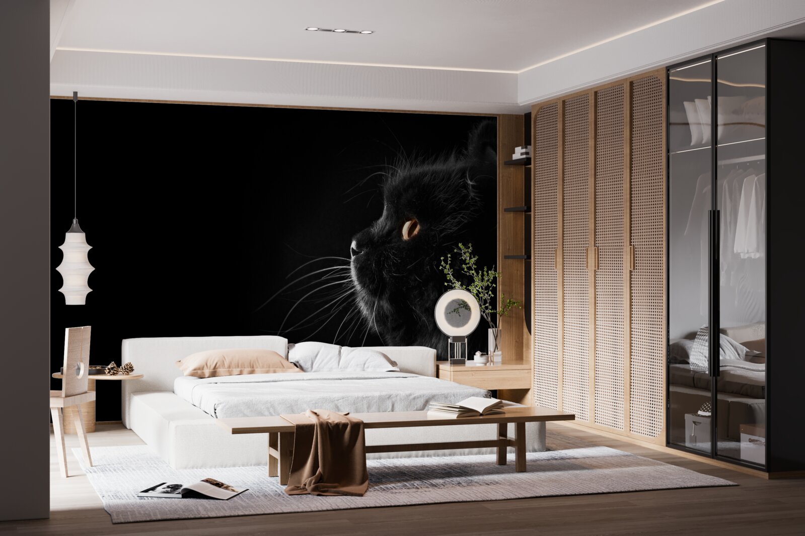 Fotobehang goudogige zwarte kat