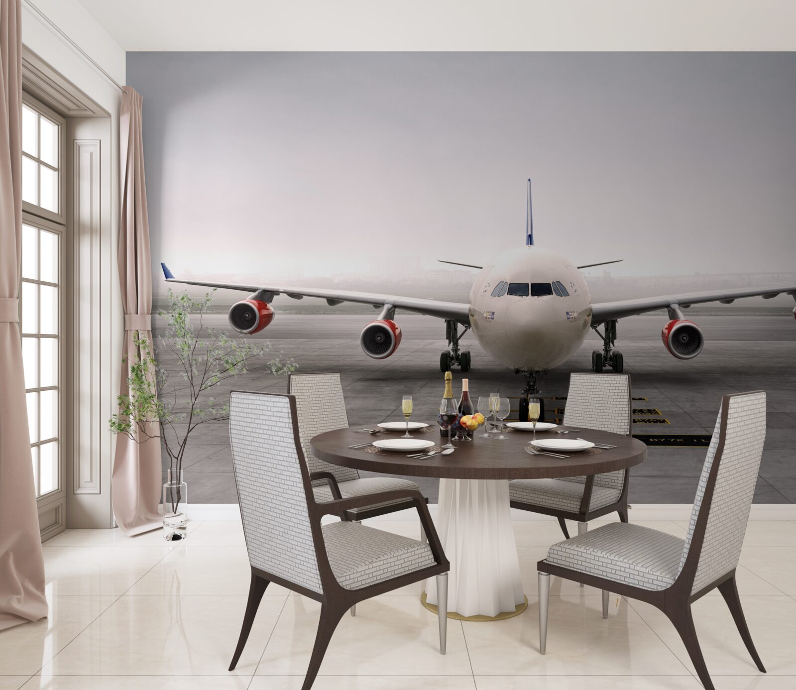 Fotobehang vliegtuigen op de startbaan