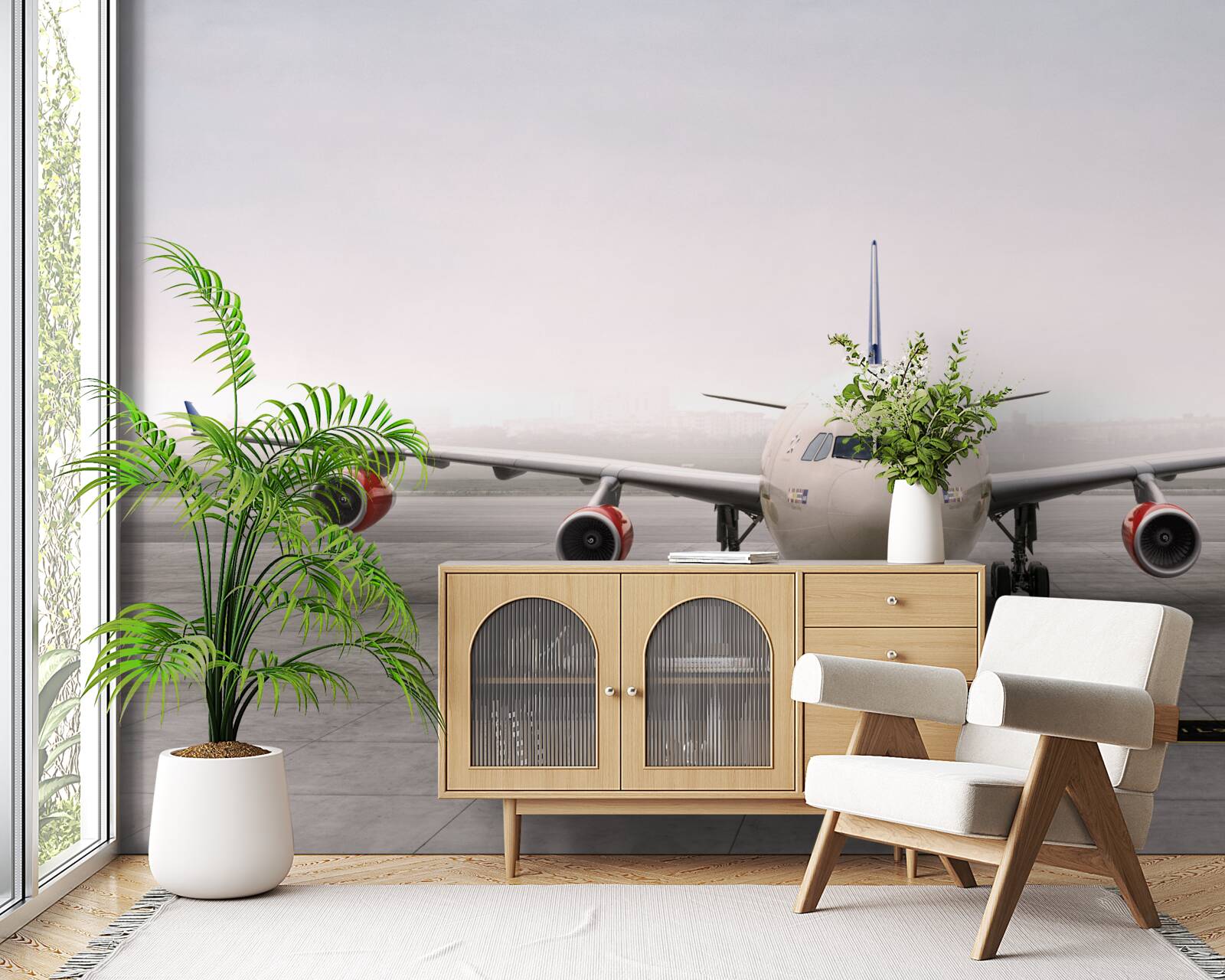 Fotobehang vliegtuigen op de startbaan