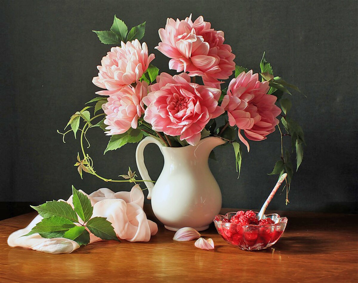 Fotobehang Levend boeket in stilleven