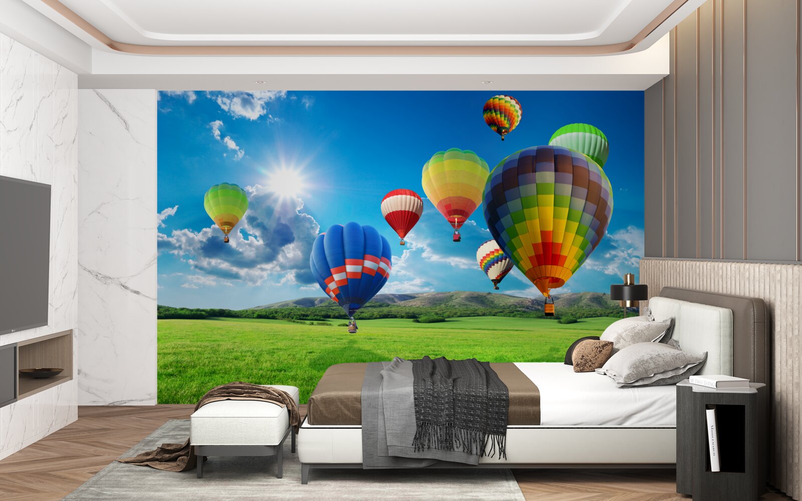 Fotobehang ballonnen in felle kleuren