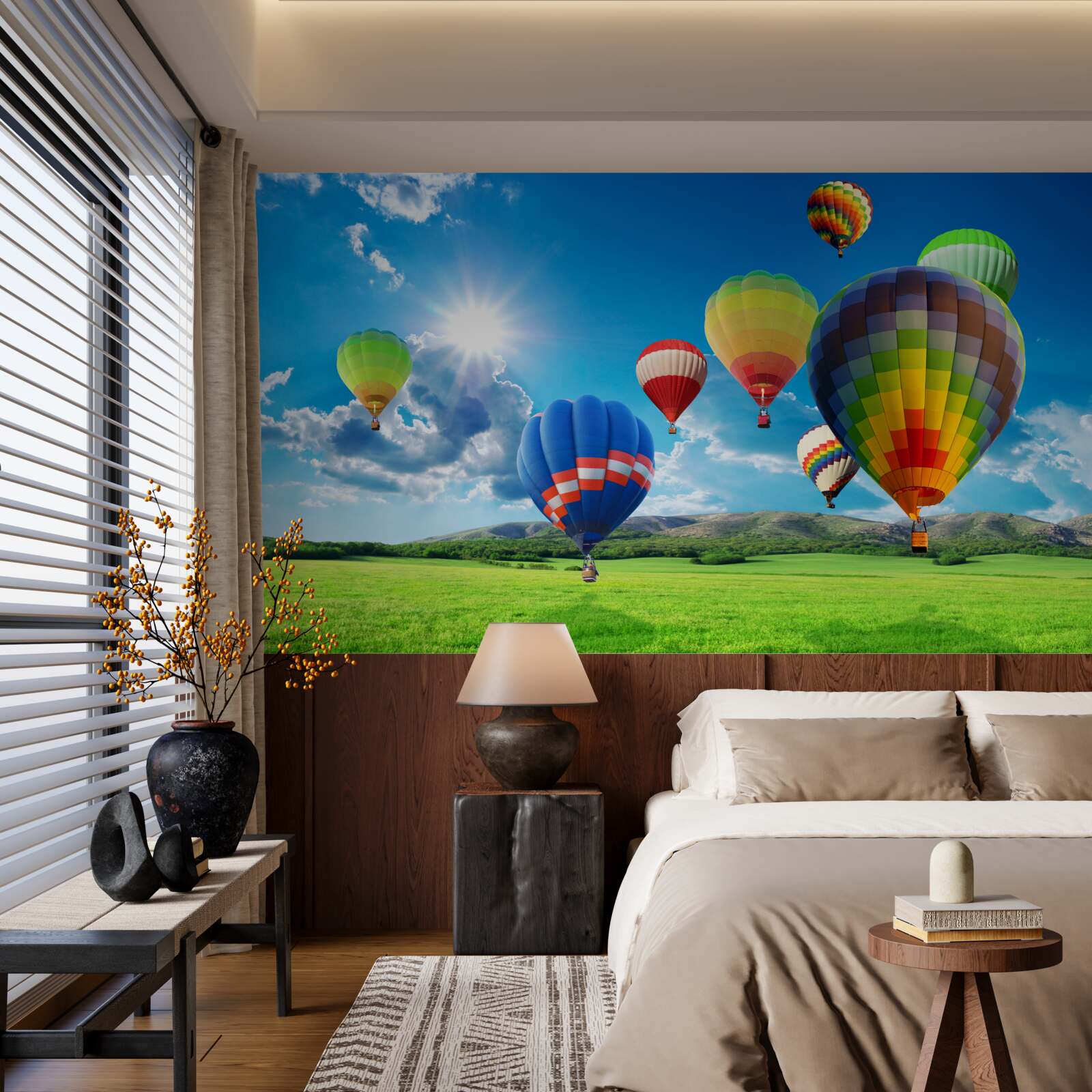 Fotobehang ballonnen in felle kleuren