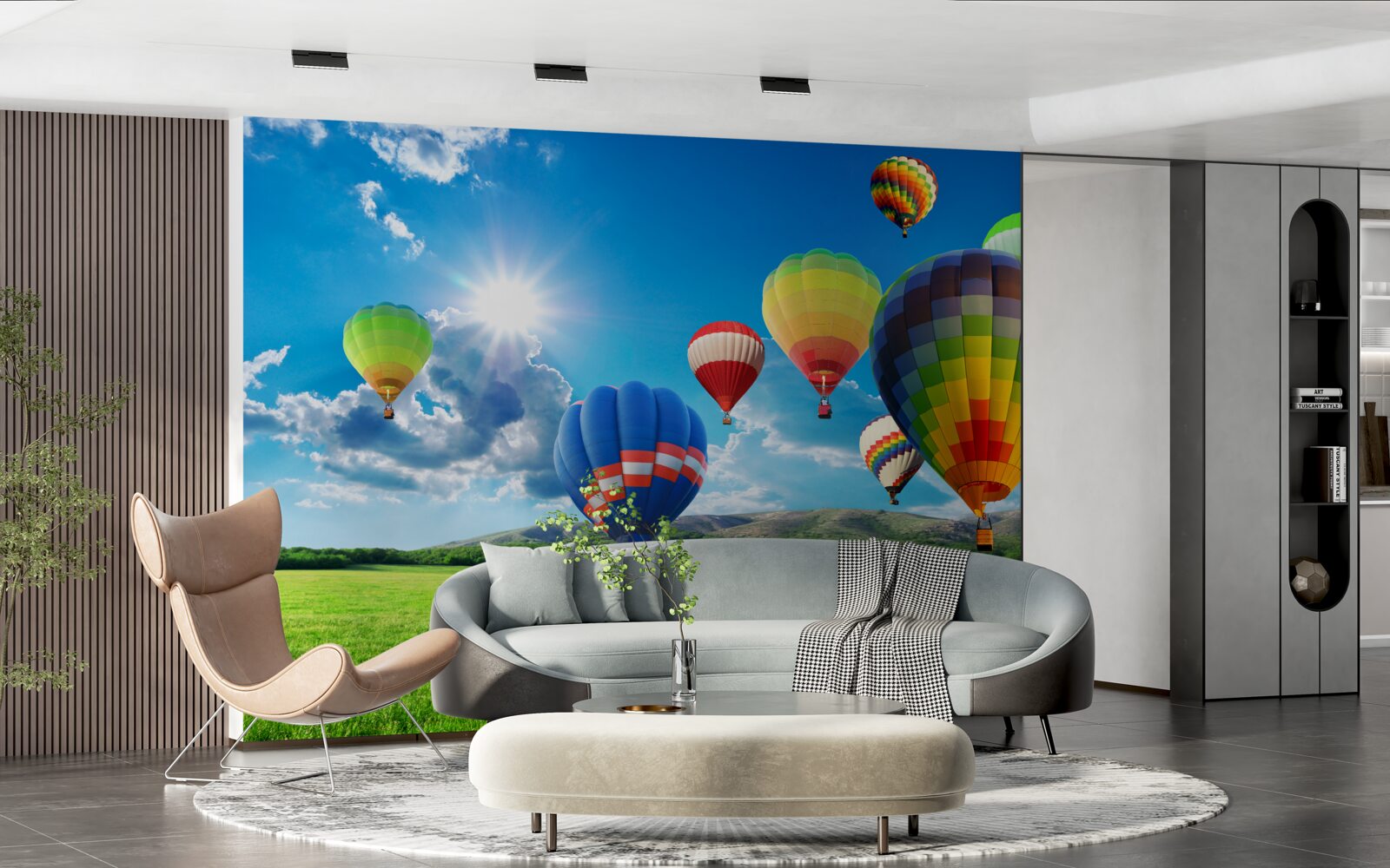 Fotobehang ballonnen in felle kleuren