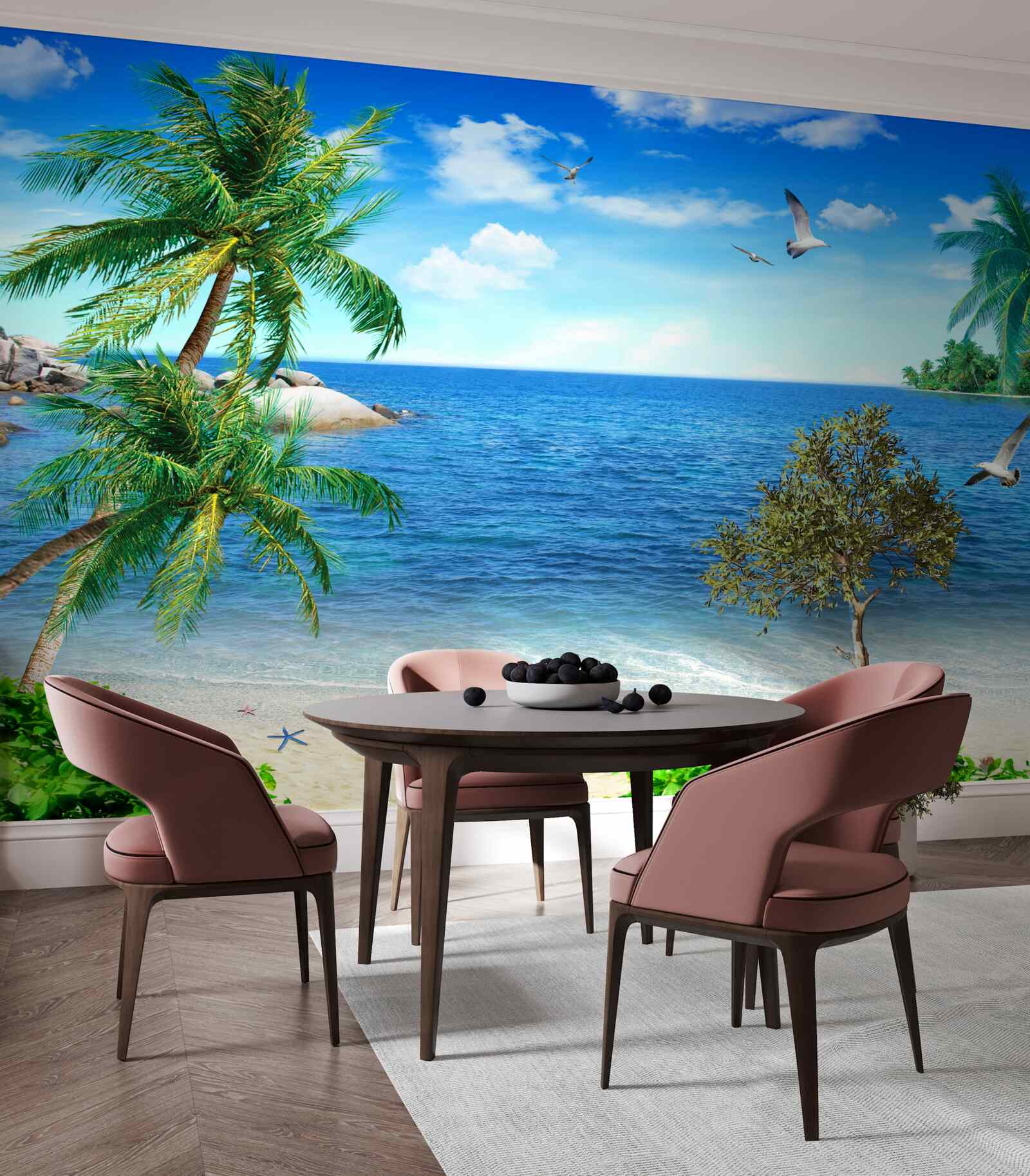 Fotobehang palmenkust in de tropische regio