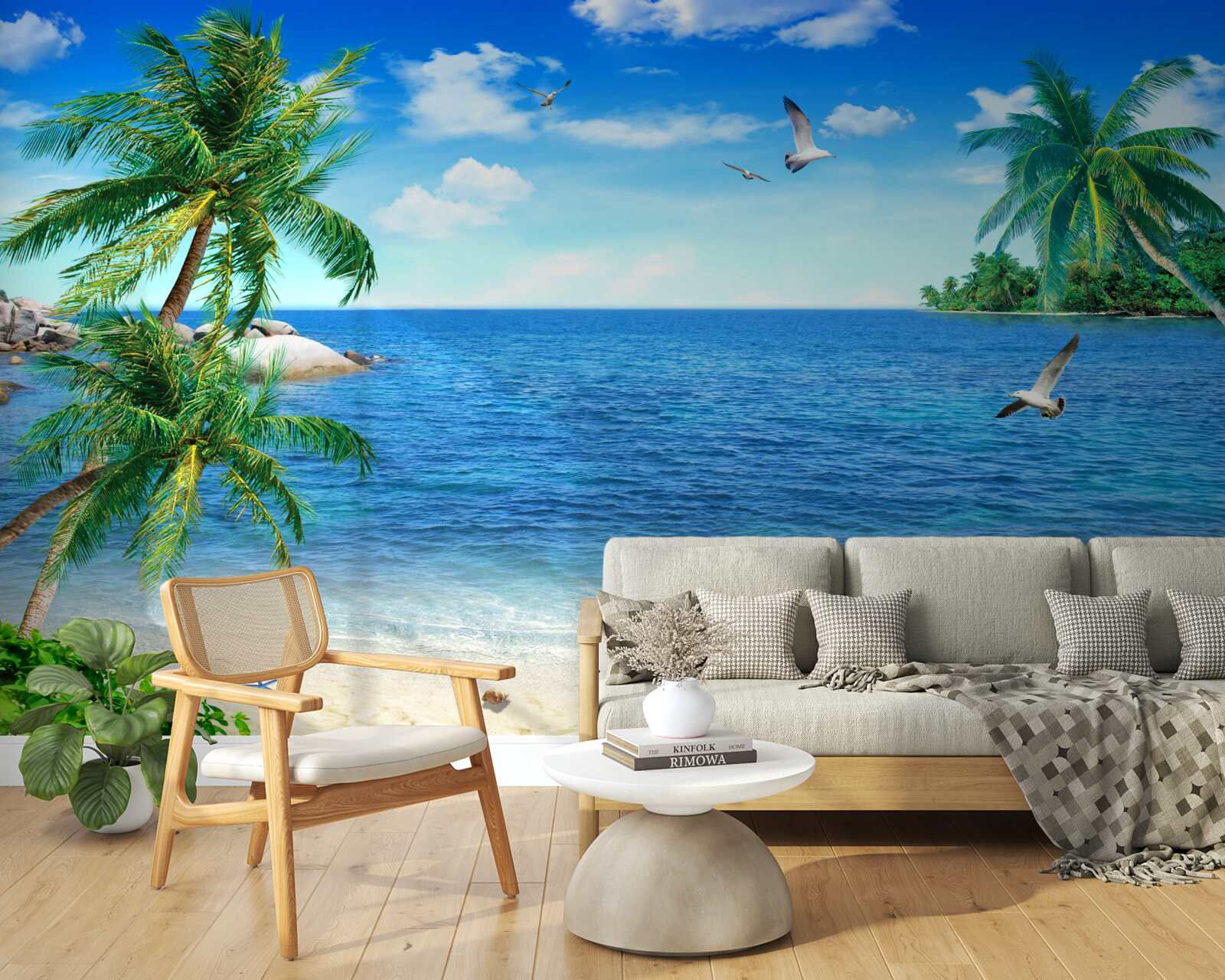 Fotobehang palmenkust in de tropische regio