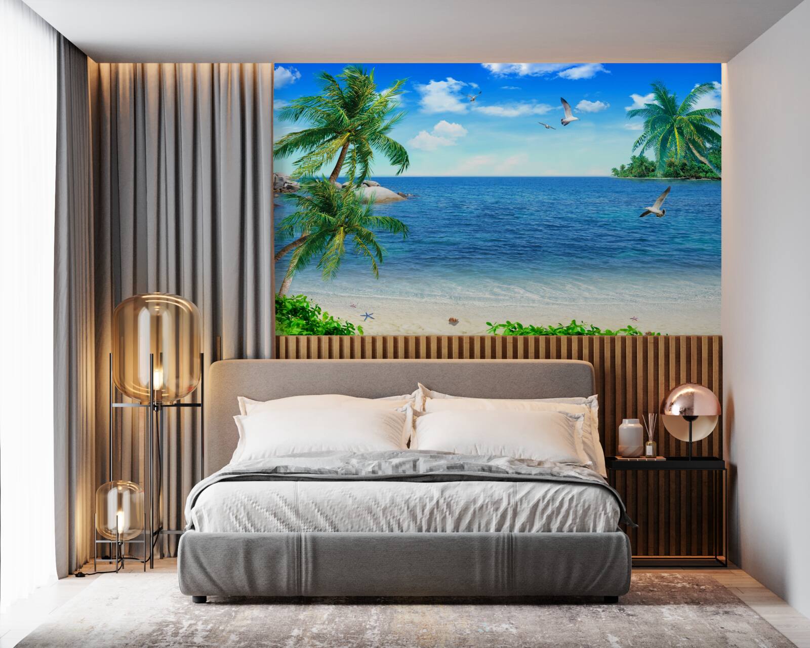 Fotobehang palmenkust in de tropische regio