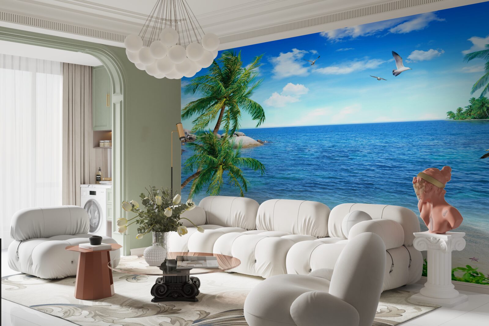 Fotobehang palmenkust in de tropische regio