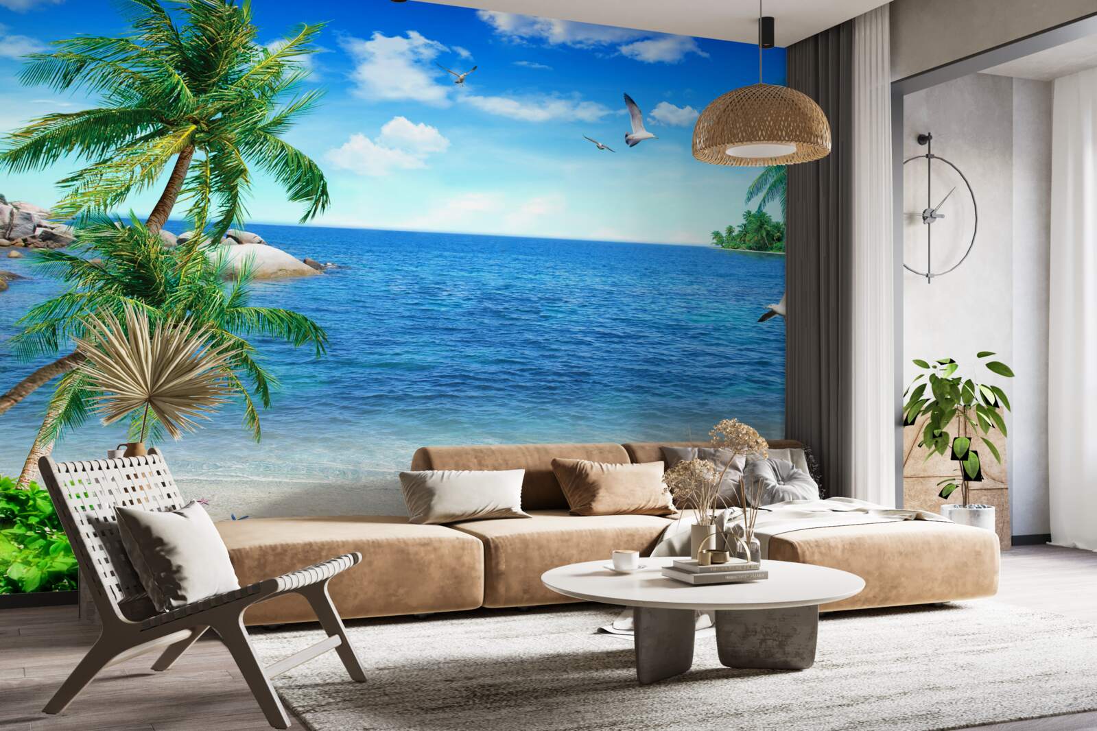 Fotobehang palmenkust in de tropische regio