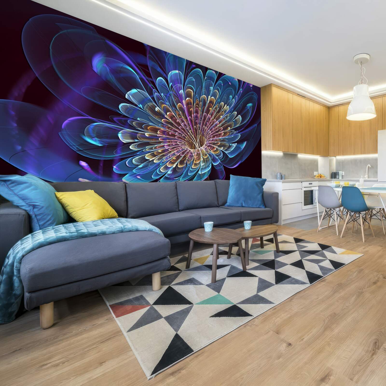 Fotobehang gerbera in een abstracte toon