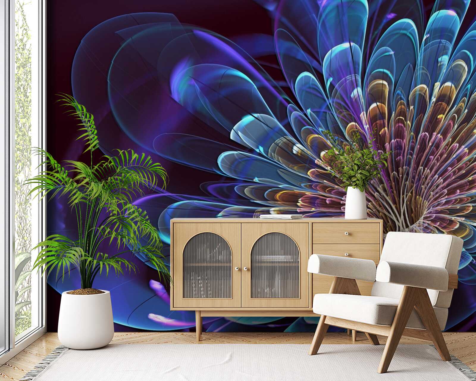 Fotobehang gerbera in een abstracte toon