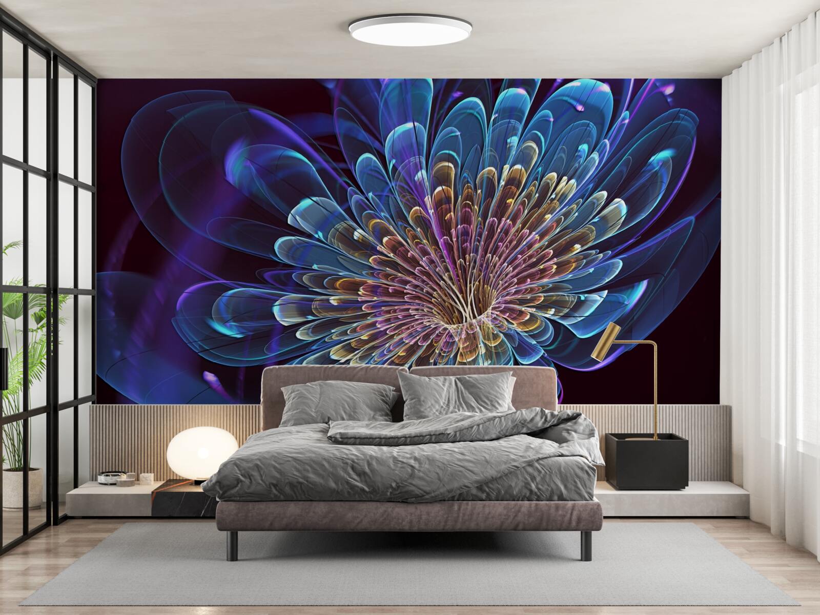 Fotobehang gerbera in een abstracte toon